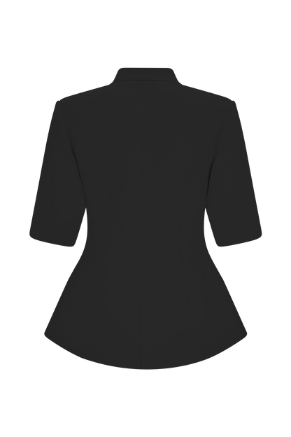 Top tailleur à manches bouffantes Opal - Noir