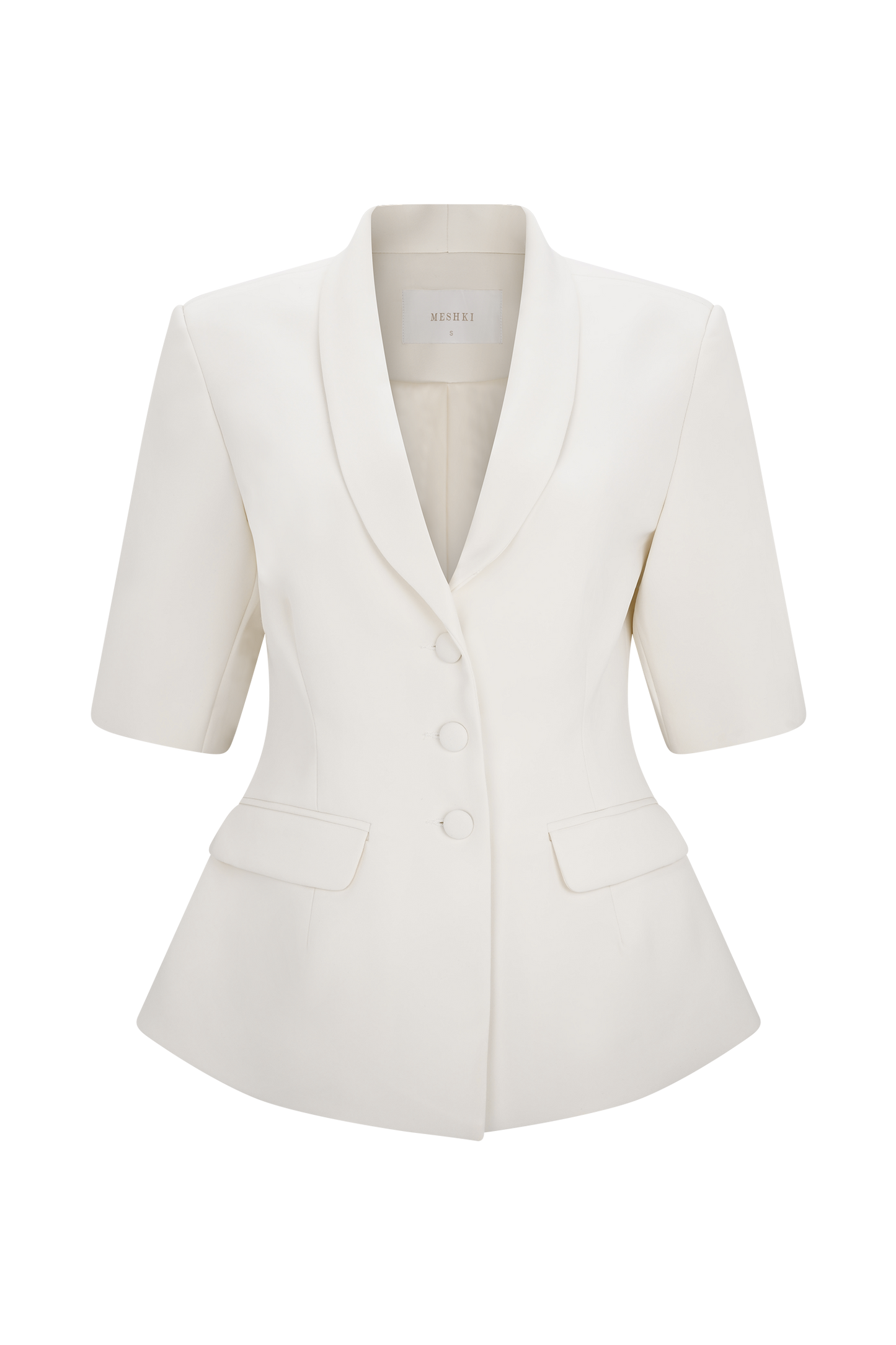 Top tailleur à manches bouffantes Opal - Ivoire