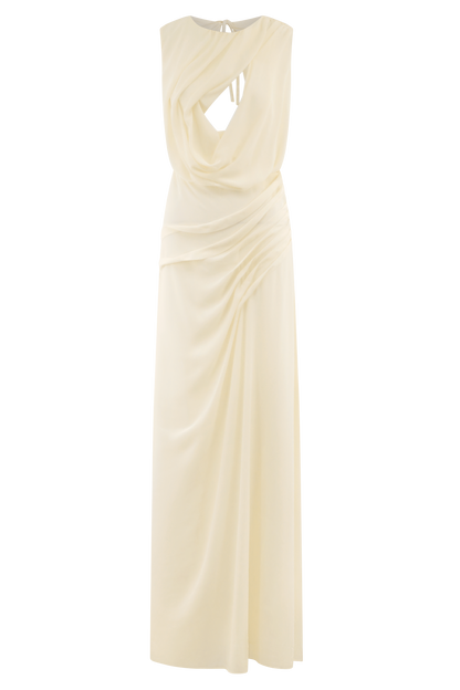 Robe Maxi en Chiffon Oria - Ivoire