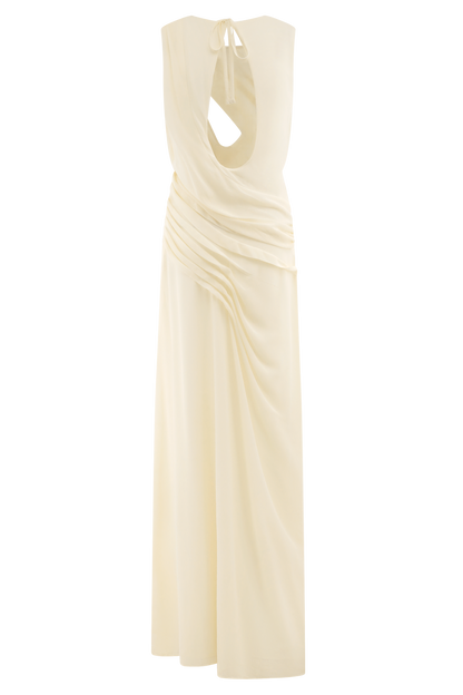 Robe Maxi en Chiffon Oria - Ivoire