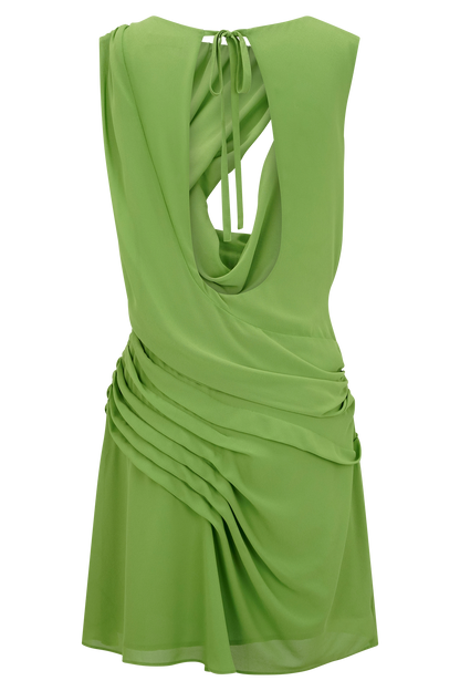 Robe mini en mousseline Oria - Verte