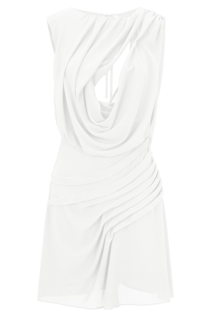 Robe mini en mousseline Oria - Blanche