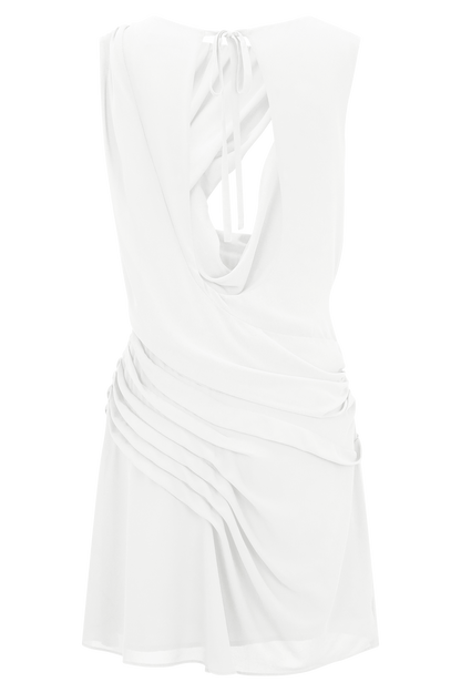 Robe mini en mousseline Oria - Blanche