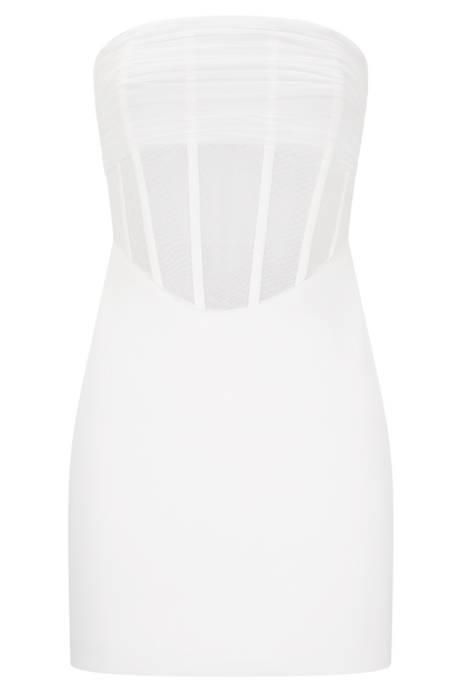 Mini-robe corset en maille Palmer - Ivoire