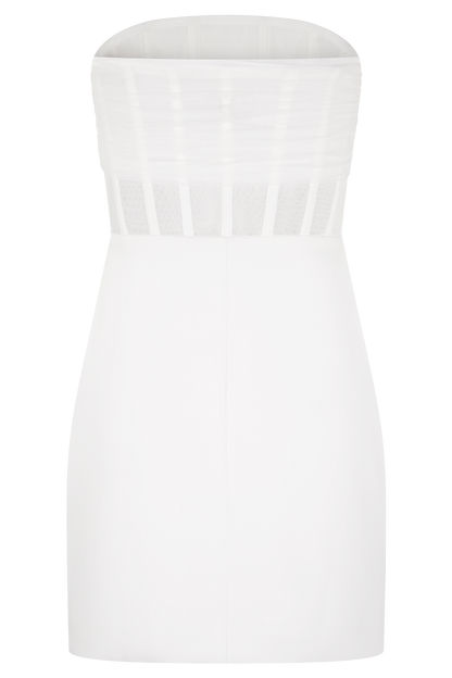 Mini-robe corset en maille Palmer - Ivoire