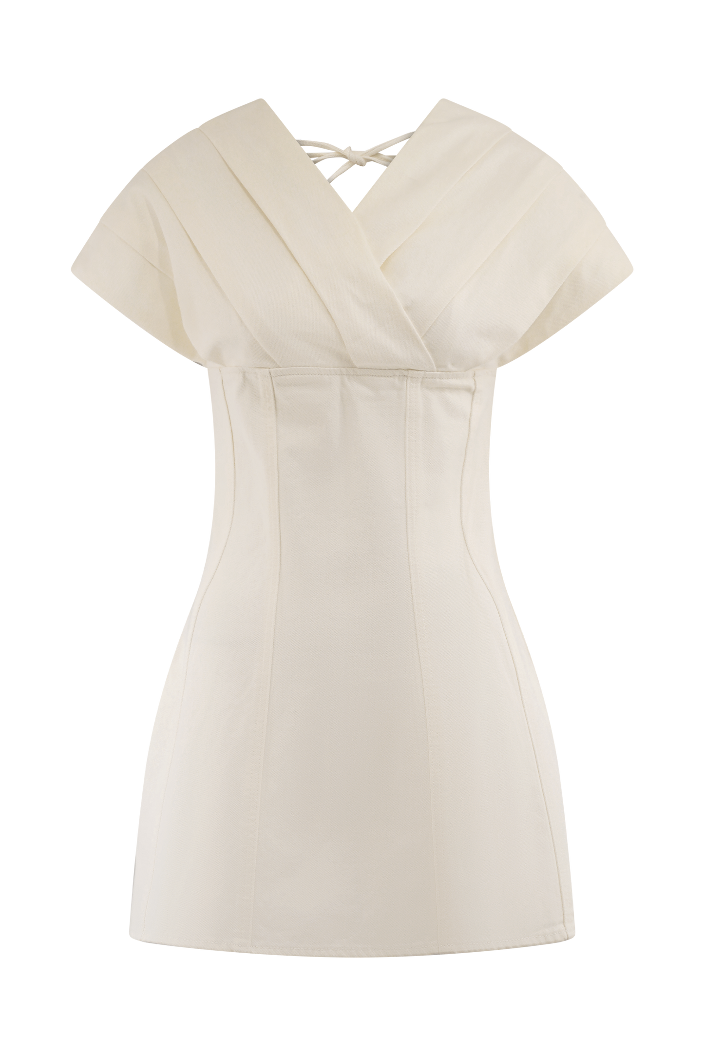 Mini-robe en jean à épaules dénudées Pascale - Blanc