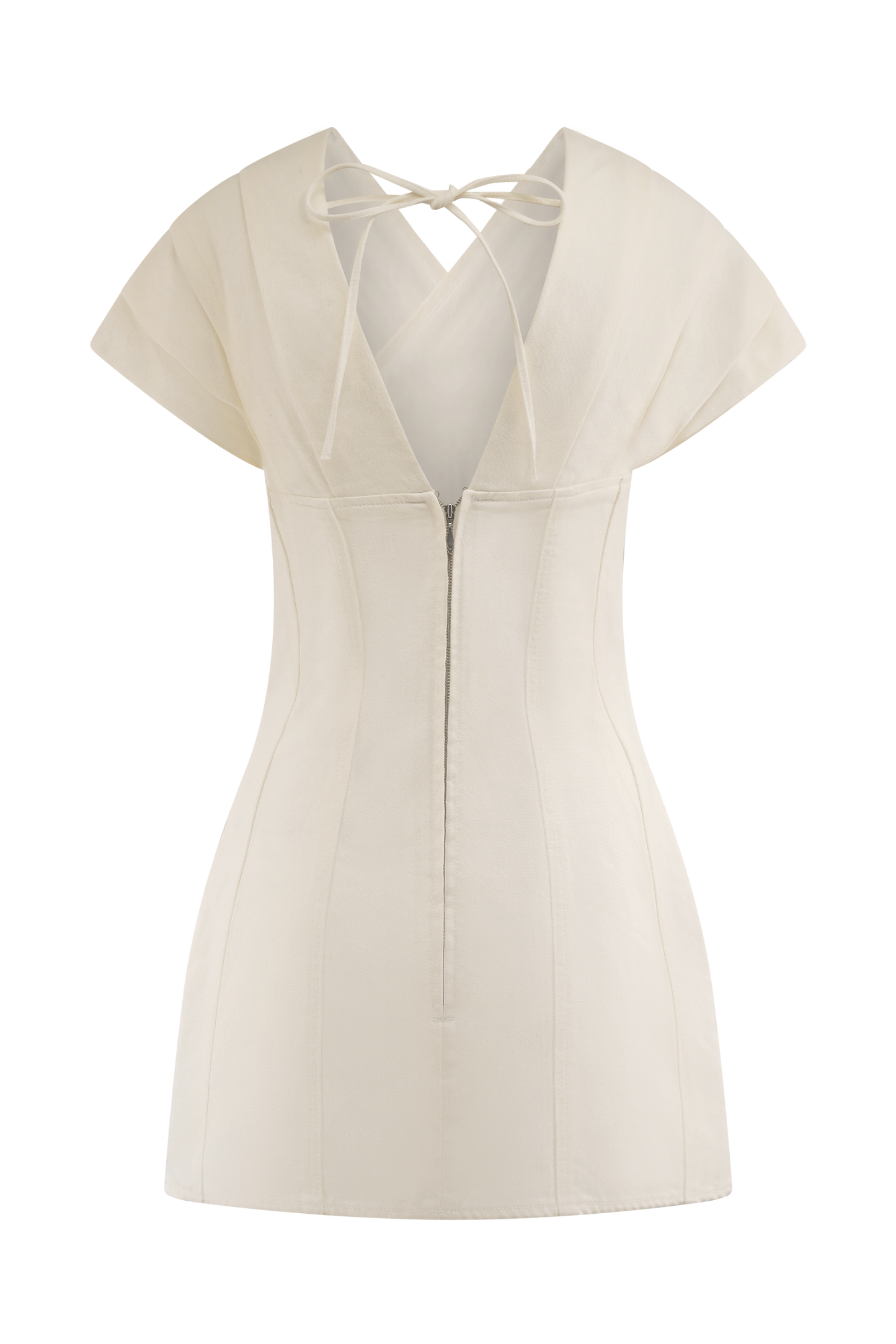 Mini-robe en jean à épaules dénudées Pascale - Blanc