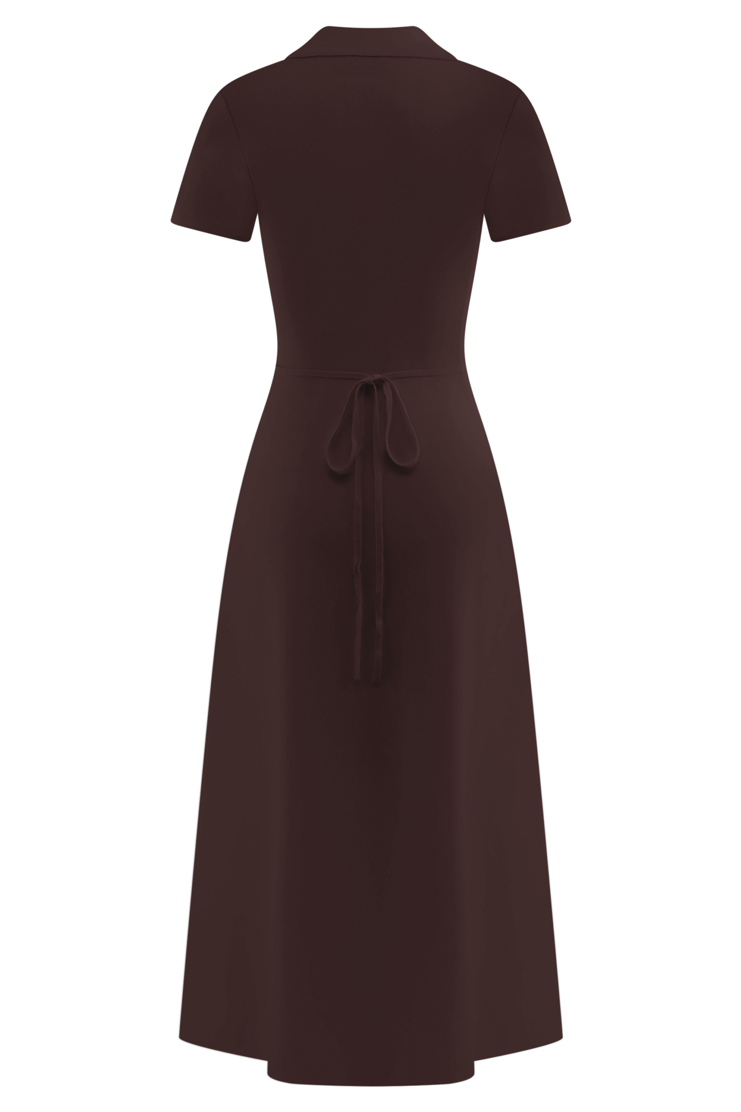 Robe mi-longue en jersey à manches courtes Pearson - Chocolat