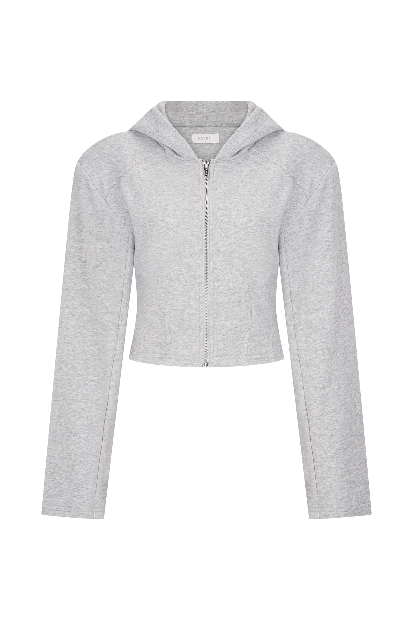 Sweat à capuche zippé Quinn - Gris clair chiné