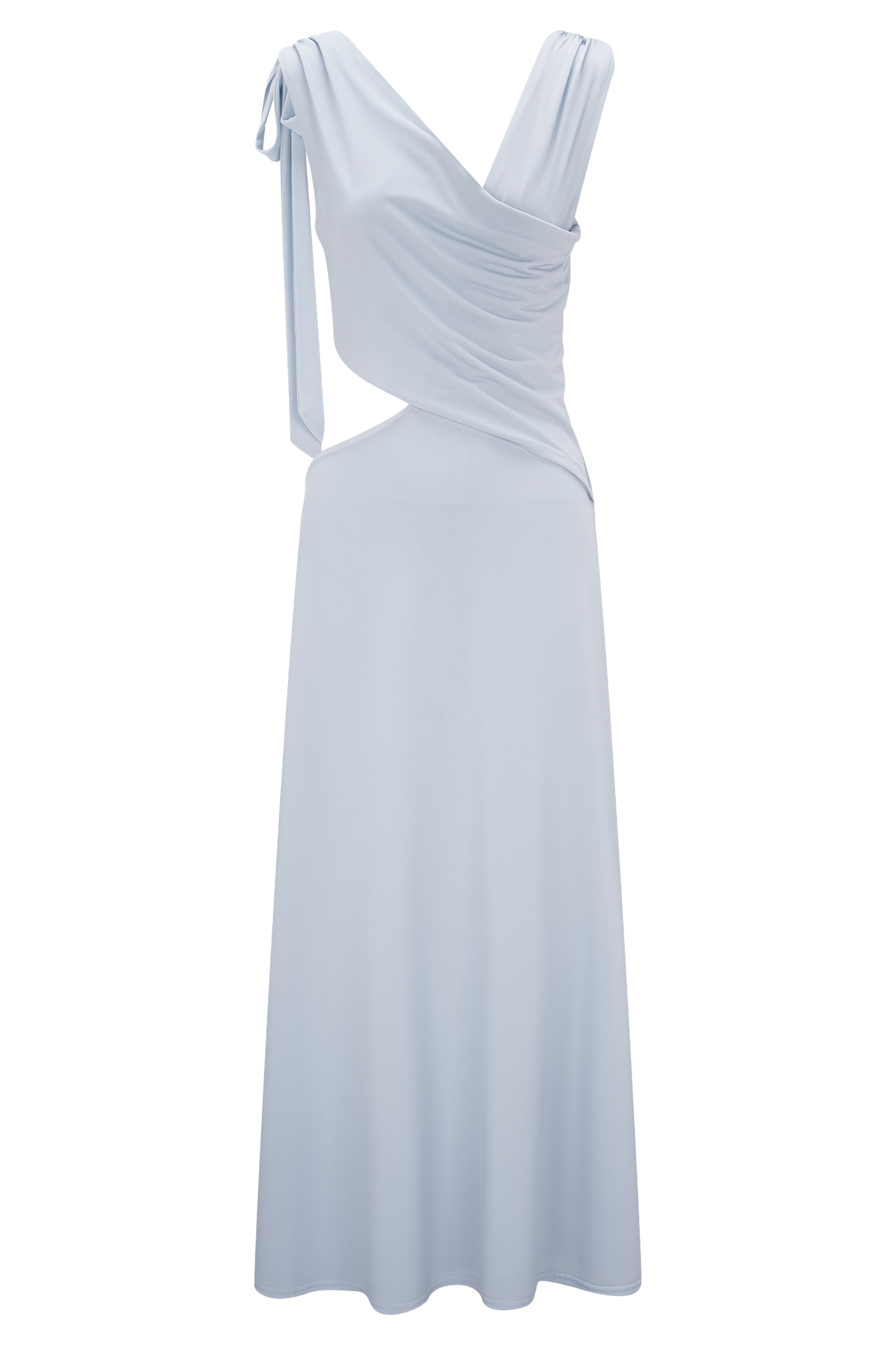 Robe midi asymétrique et fluide Raleigh - Bleu clair