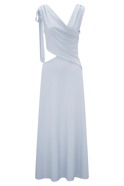 Robe midi asymétrique et fluide Raleigh - Bleu clair