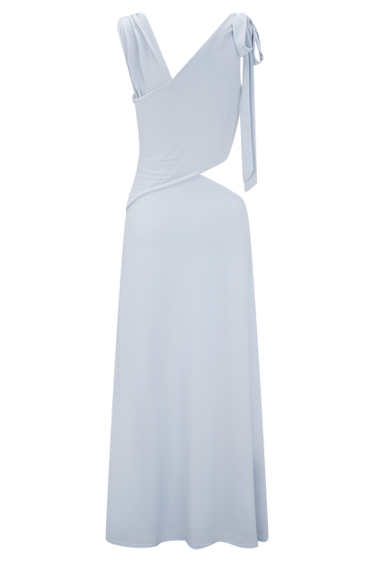Robe midi asymétrique et fluide Raleigh - Bleu clair