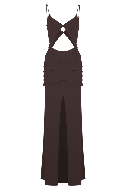 Robe Maxi En Tricot À Envelopper Reama - Chocolat