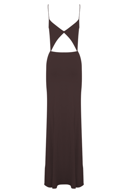 Robe Maxi En Tricot À Envelopper Reama - Chocolat