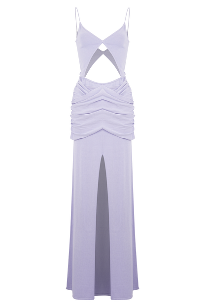 Robe Maxi Tricotée à Envelopper Reama - Bleu Bleuâtre