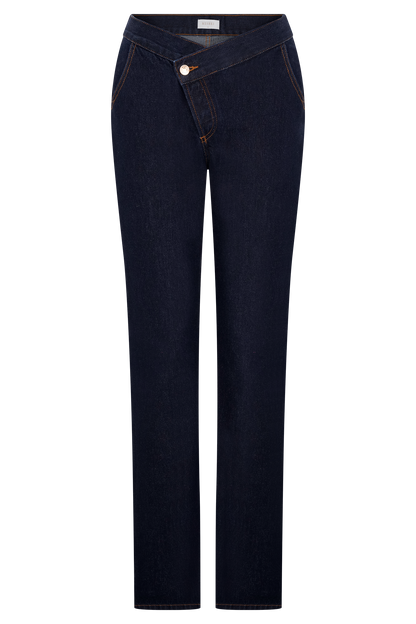 Jeans droit à devant en V Remington - Bleu indigo