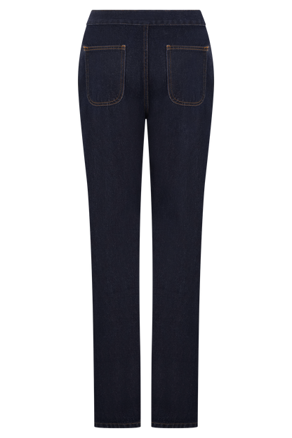 Jeans droit à devant en V Remington - Bleu indigo