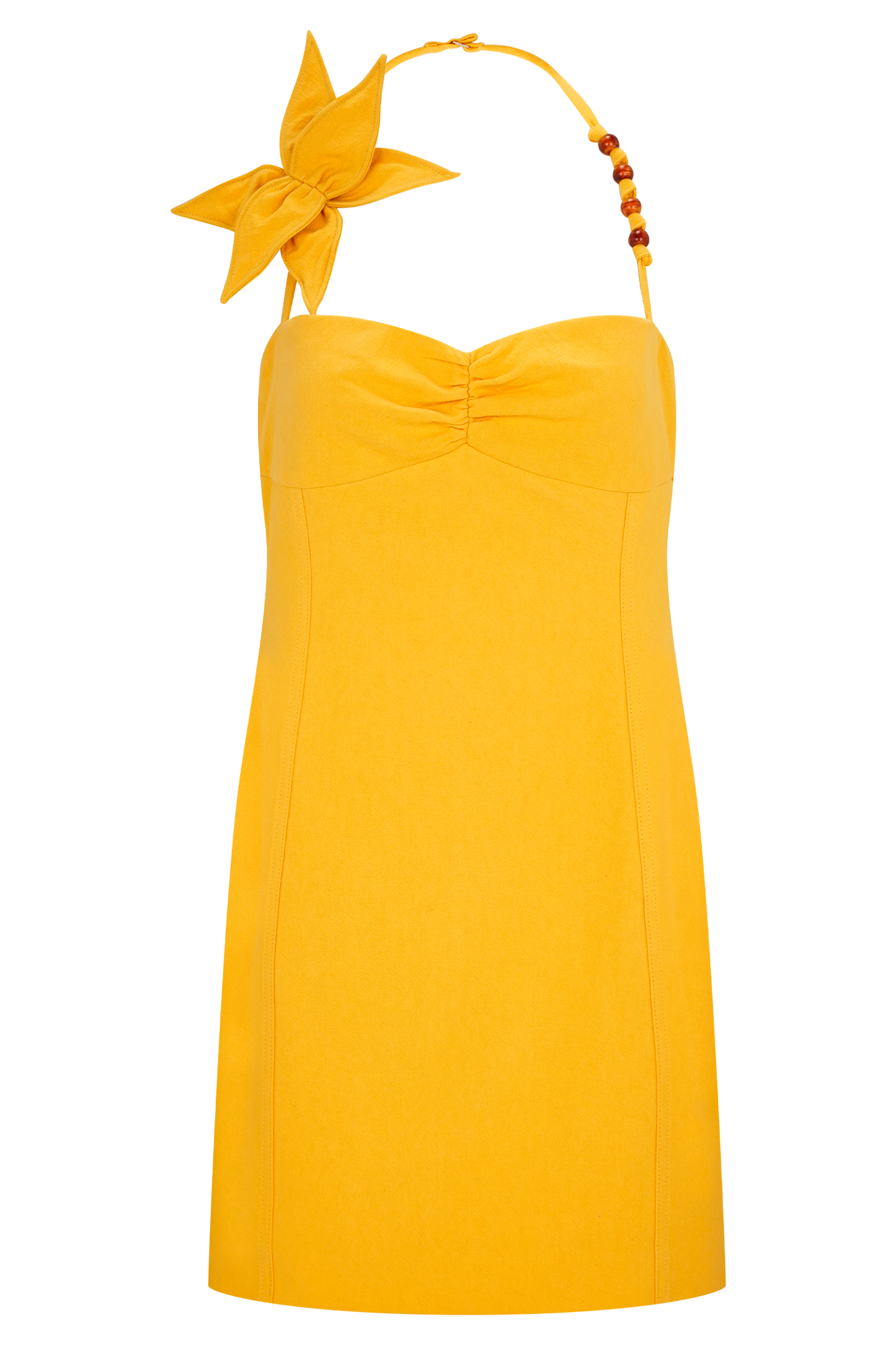 Robe mini en coton à motifs floraux Reyes - couleur caramel.