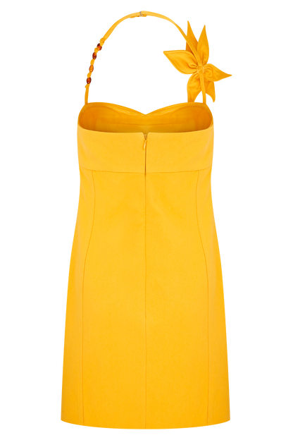 Robe mini en coton à motifs floraux Reyes - couleur caramel.