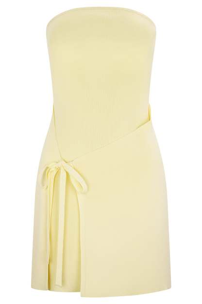 Rian Mini-robe en tricot sans bretelles - Citron