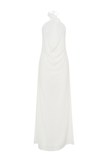 Robe Maxi Col Chandail Rosalia - Blanc