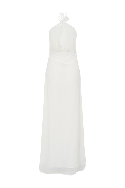 Robe Maxi Col Chandail Rosalia - Blanc