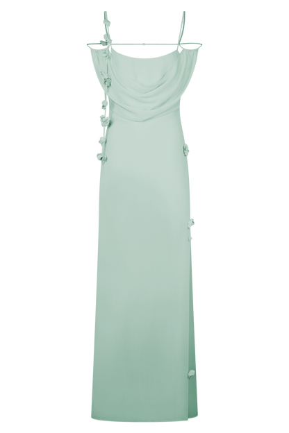 Robe Maxi en Chiffon à Motifs Floraux Rosalie - Lagoon