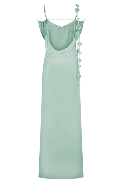 Robe Maxi en Chiffon à Motifs Floraux Rosalie - Lagoon