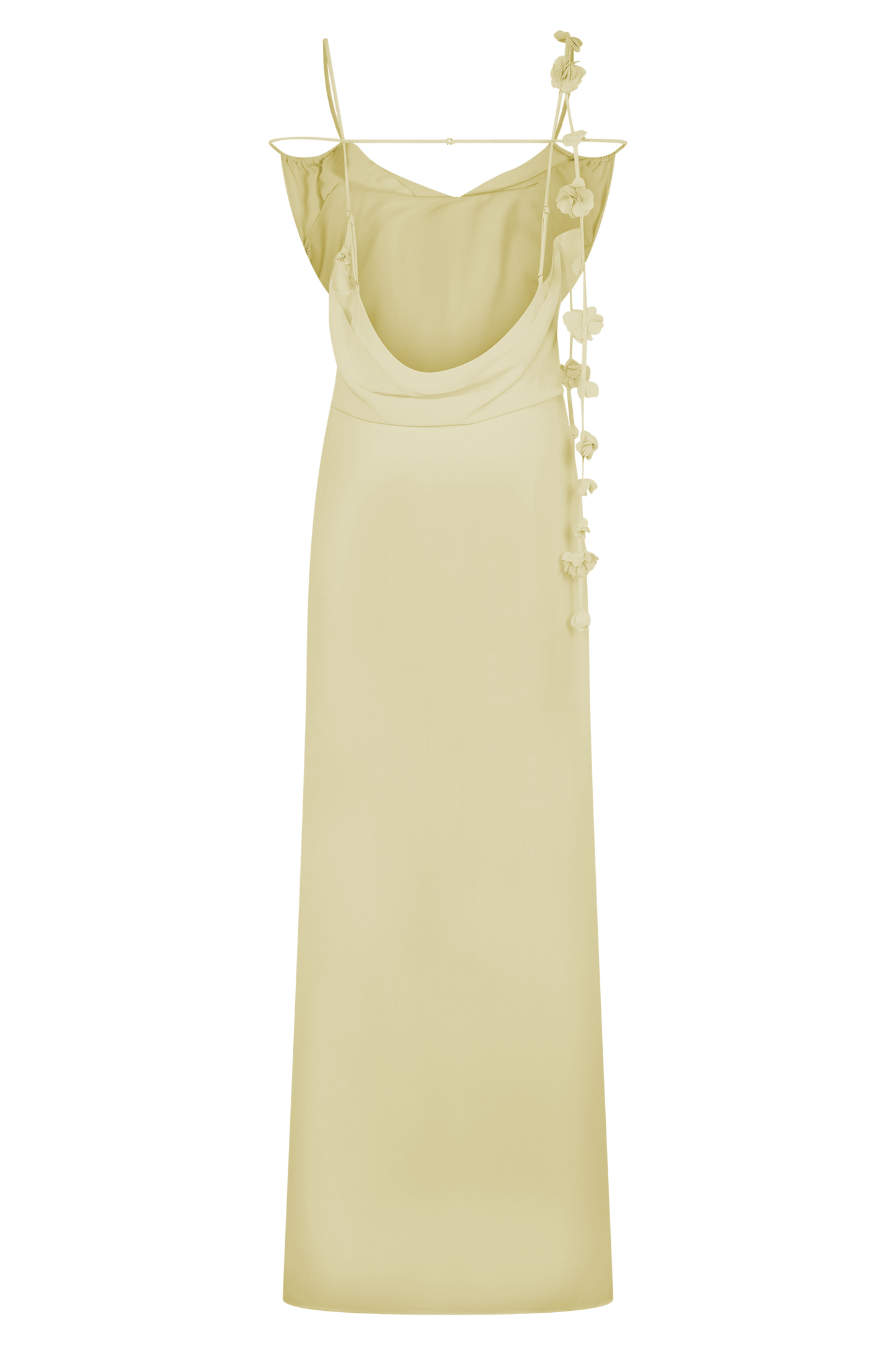 Rosalie Robe Maxi en Chiffon à Motifs Floraux - Citron Pastel