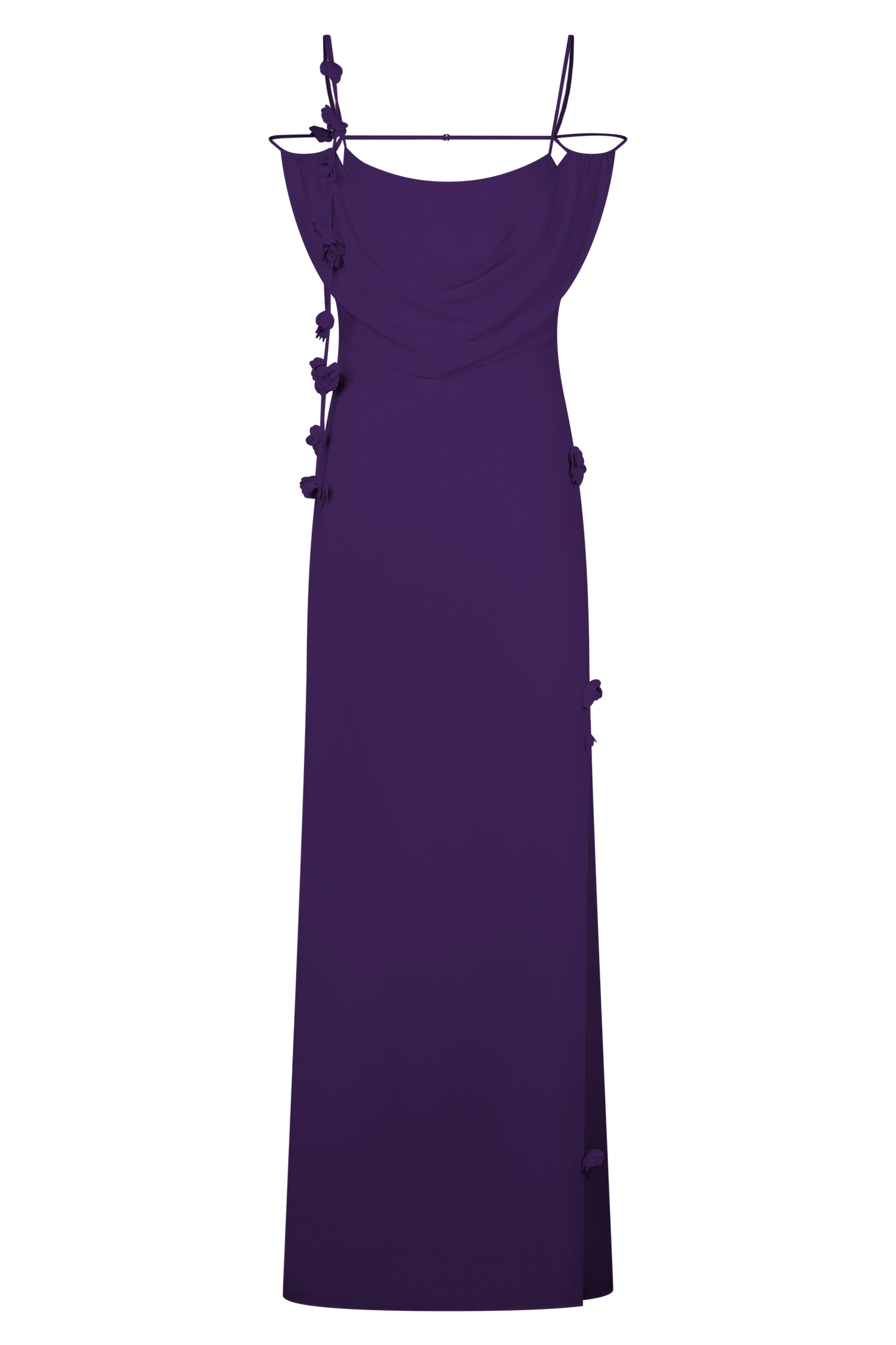 Robe Maxi en Chiffon à Motifs Floraux Rosalie - Violette