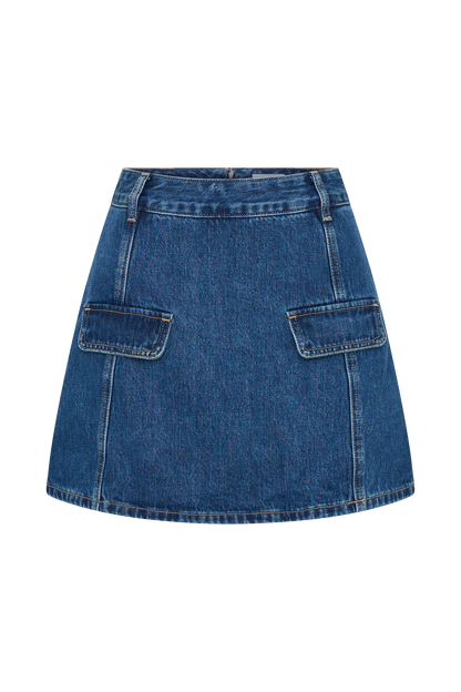 Rosalyn Mini Jupette en Jean - Bleu Foncé