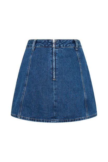 Rosalyn Mini Jupette en Jean - Bleu Foncé
