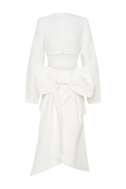 Mini-robe tailleur à nœud Rosanna - Ivoire