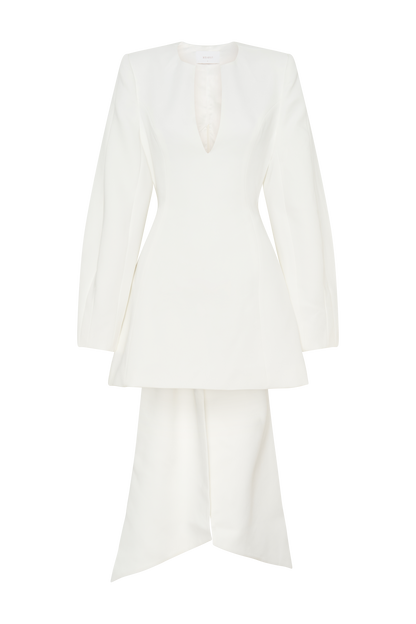 Mini-robe tailleur à nœud Rosanna - Ivoire