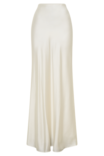 Jupe Maxi Sabrina en Mélange de Soie - Ivoire