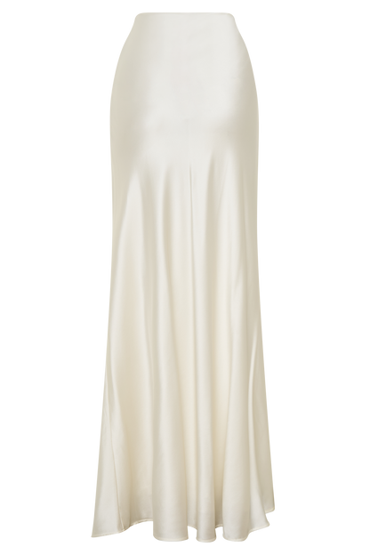 Jupe Maxi Sabrina en Mélange de Soie - Ivoire