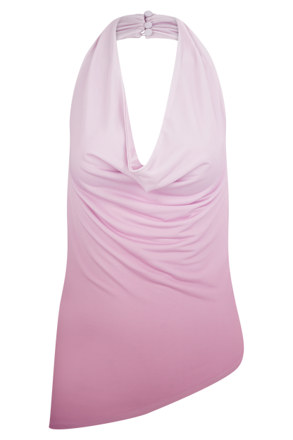 Halter asymétrique Safiya - Rose Ombré