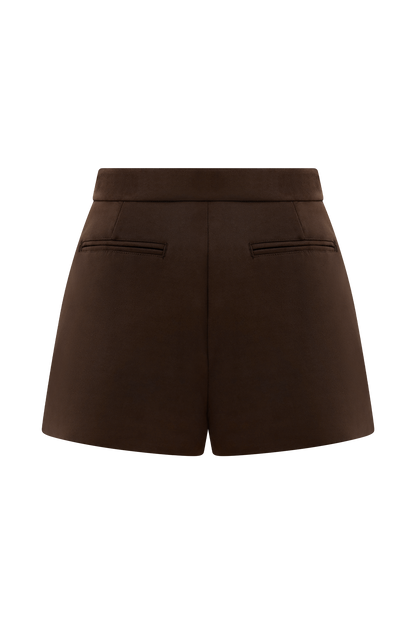 Sally Faux Suede Short - Chocolat au lait