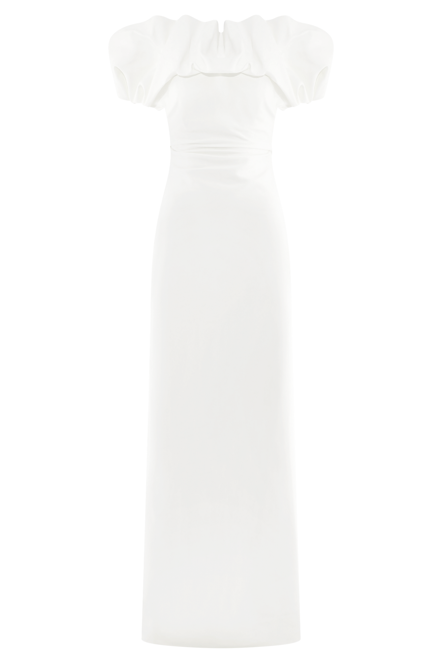 Robe Maxi Sculpturale Sariya - Blanche