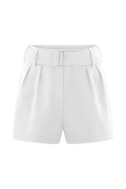 Shorts en lin avec ceinture Scout - Blanc