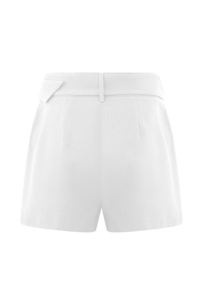 Shorts en lin avec ceinture Scout - Blanc