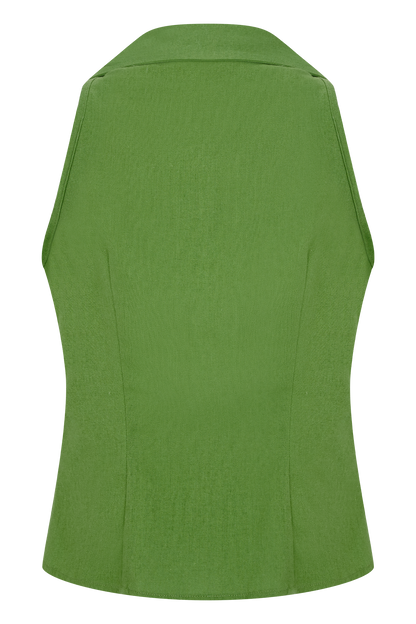 Chemise en lin sans manches Scout - Verte