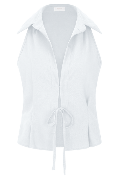 Chemise en lin sans manches Scout - Blanche