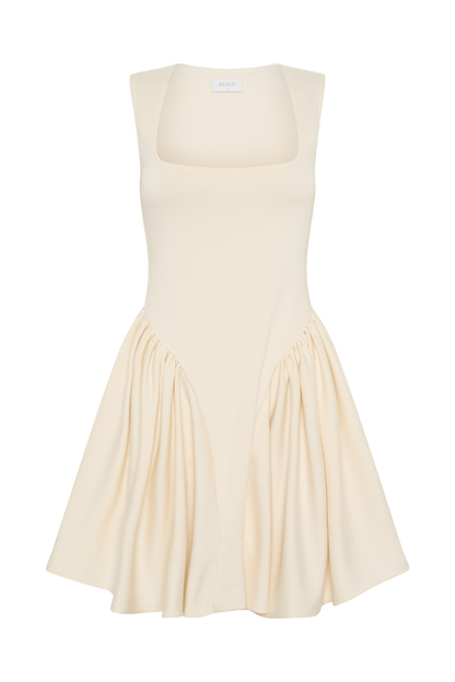 Mini-robe Sharon en jersey scuba - Ivoire
