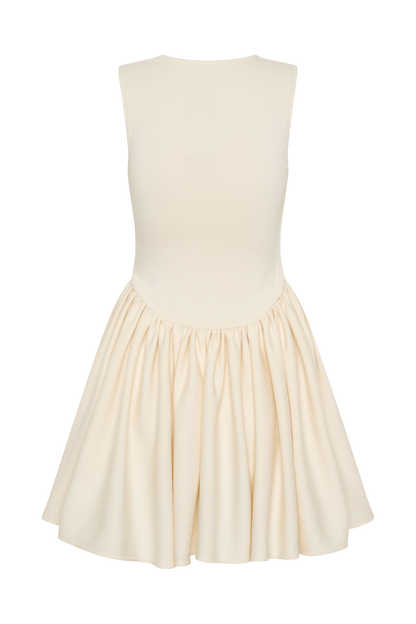 Mini-robe Sharon en jersey scuba - Ivoire