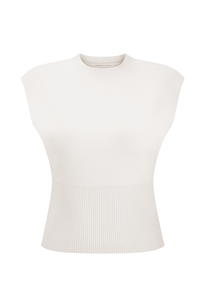 Top en tricot sans manches Sharpay - Ivoire