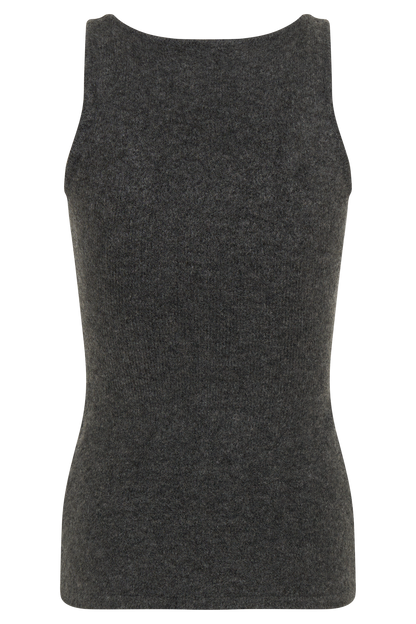 Top en tricot long et sans manches Shyann - Gris anthracite chiné