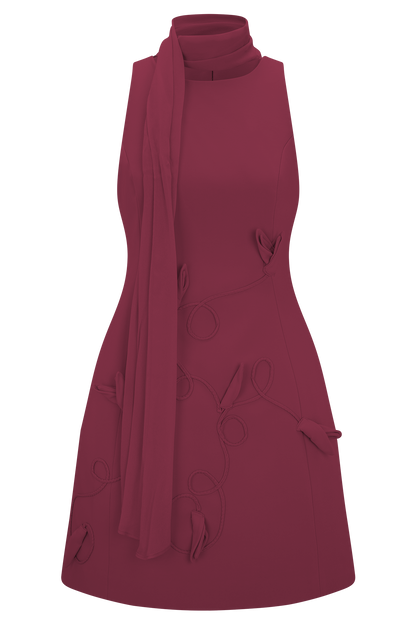 Mini-robe brodée Skyler Suiting - Vin rouge