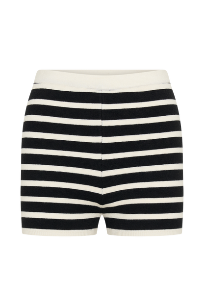 Short en tricot rayé Tabitha - Noir/Blanc