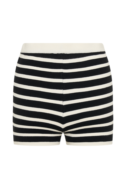 Short en tricot rayé Tabitha - Noir/Blanc